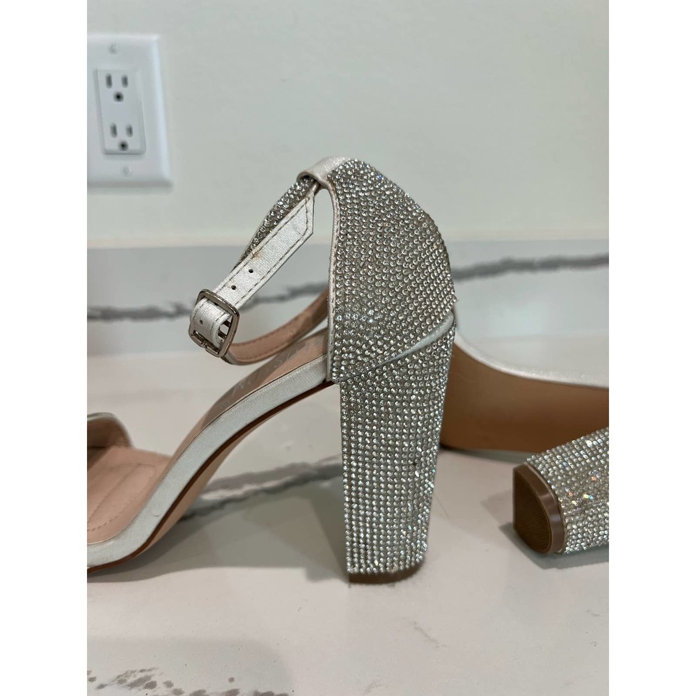 De Bloom Collections Rhinestone Studded Strap Heels Size 8 Worn Once View 4